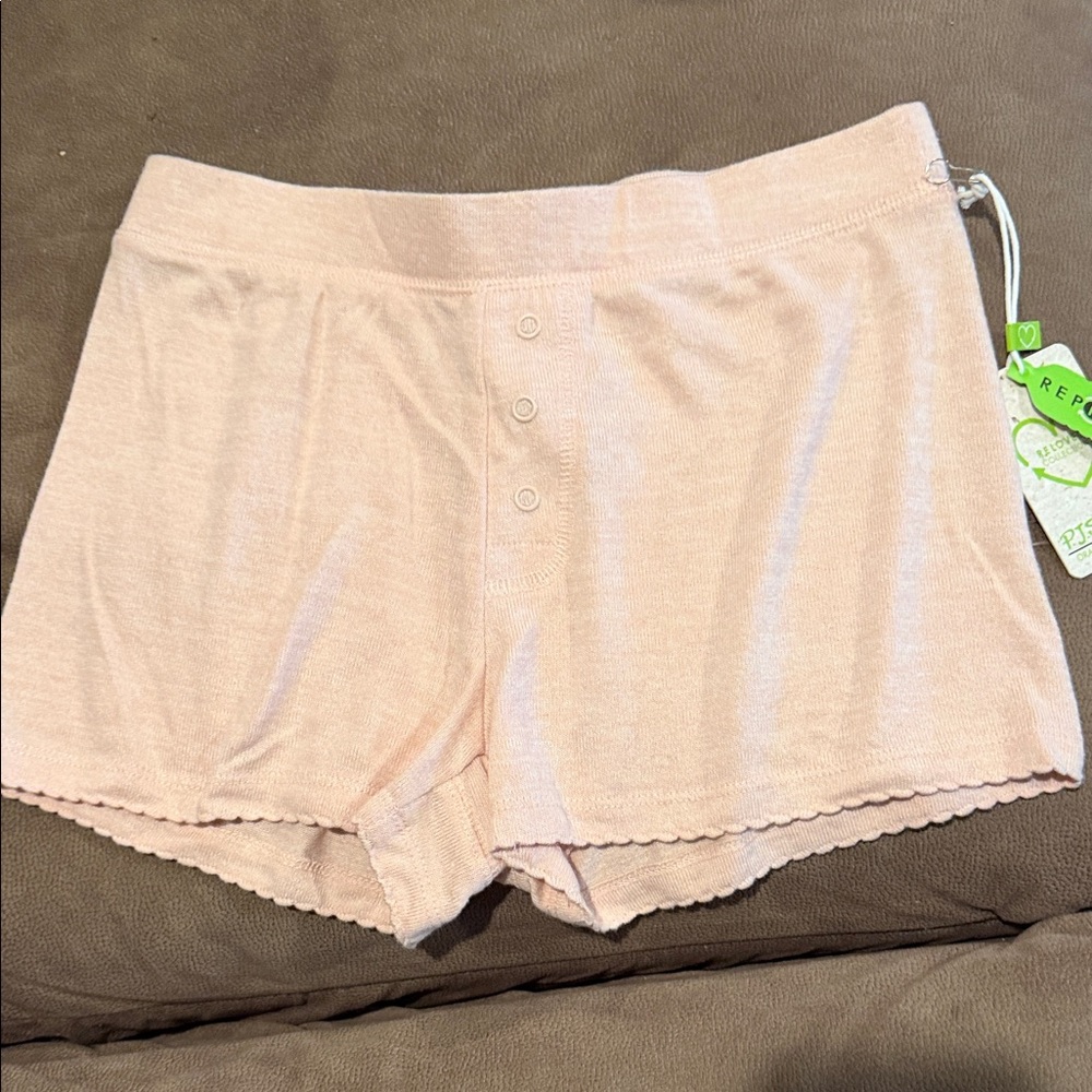NEW!! Women’s P.J. Salvage Pale Pink Knit Sleep Shorts Lounge Size XS
